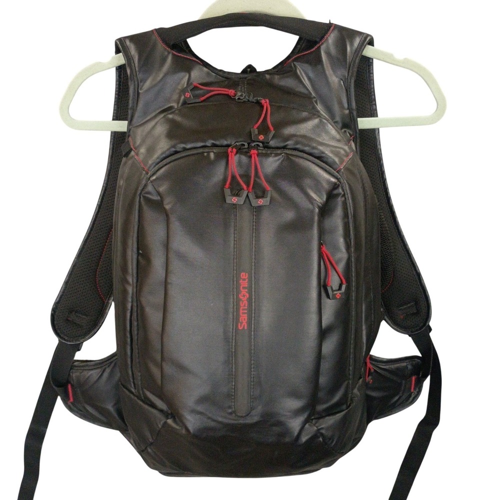 Samsonite Ecodiver Medium Laptop Backpack Black Red Recyclex Sleek Tech